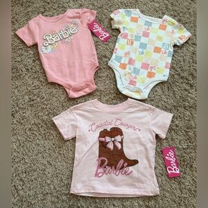 Barbie (2) Onesie And (1) T-Shirt Bundle Size: 18 Months